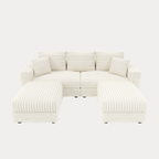 82.7" Plush Corduroy 3-Seat Sofa