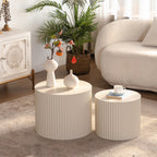 Round Wood Coffee Table for Living Room