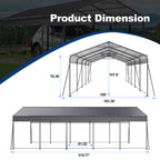 Heavy Duty Metal Carport 13 × 26.5 FT