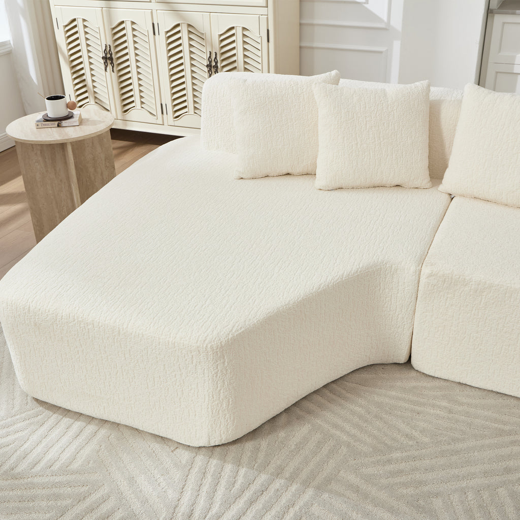 Compression Sectional Couch with Comfy Chaise