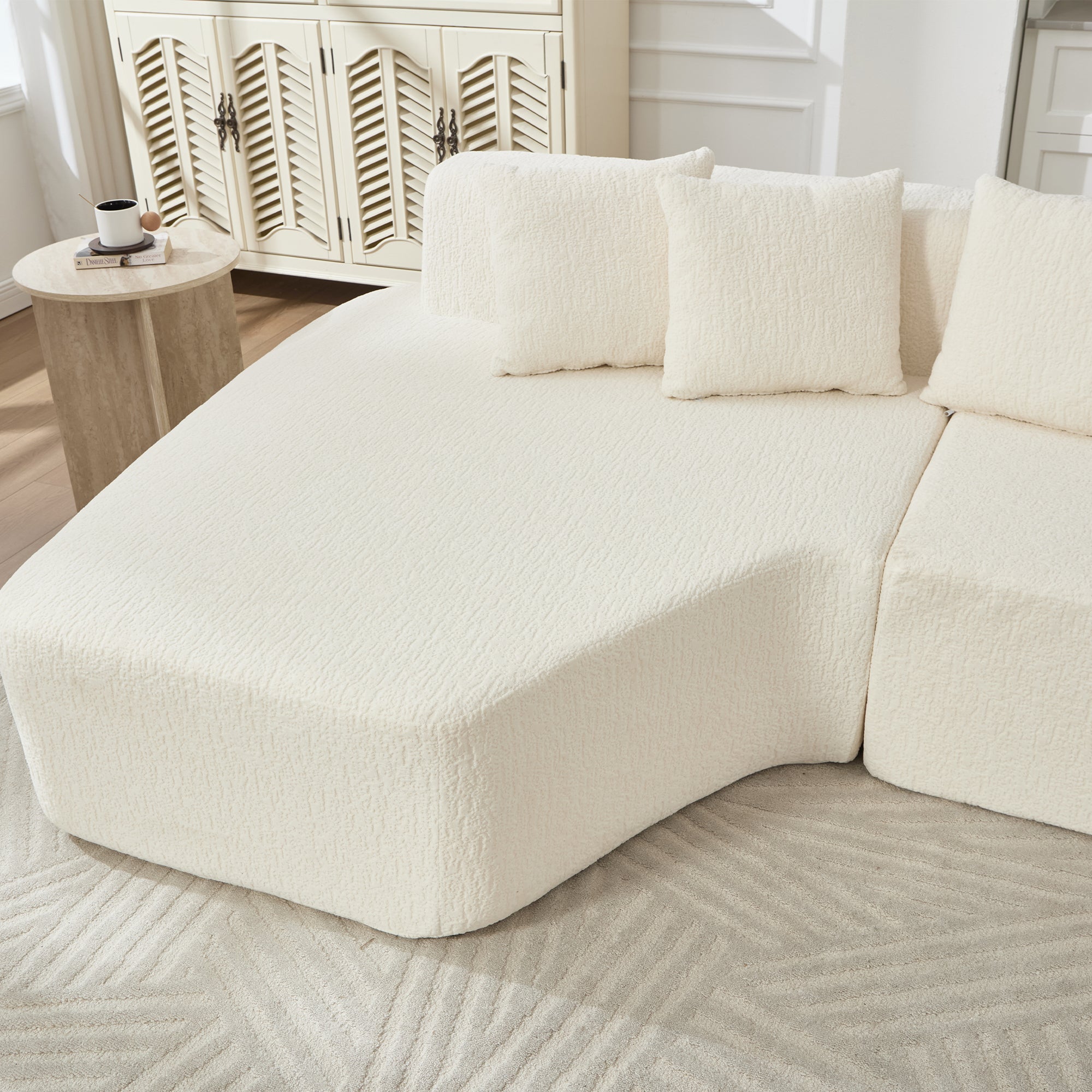 Compression Sectional Couch with Comfy Chaise