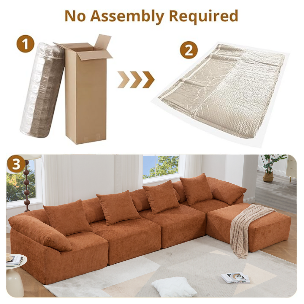 142" L Shaped Modular Sectional Sofa