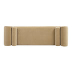 Mason 60.5" Arched Arm Bench with Bolster Pillows, Camel