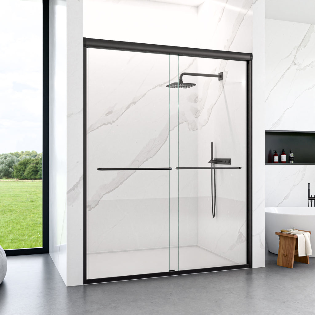 Semi-Frameless Double Sliding Shower Door - 56"-60"W*72"H