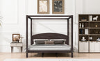 King Size Canopy Platform Bed with Headboard and Support Legs