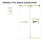 60 Inches x 76 Inches Frameless Single Sliding Shower Door