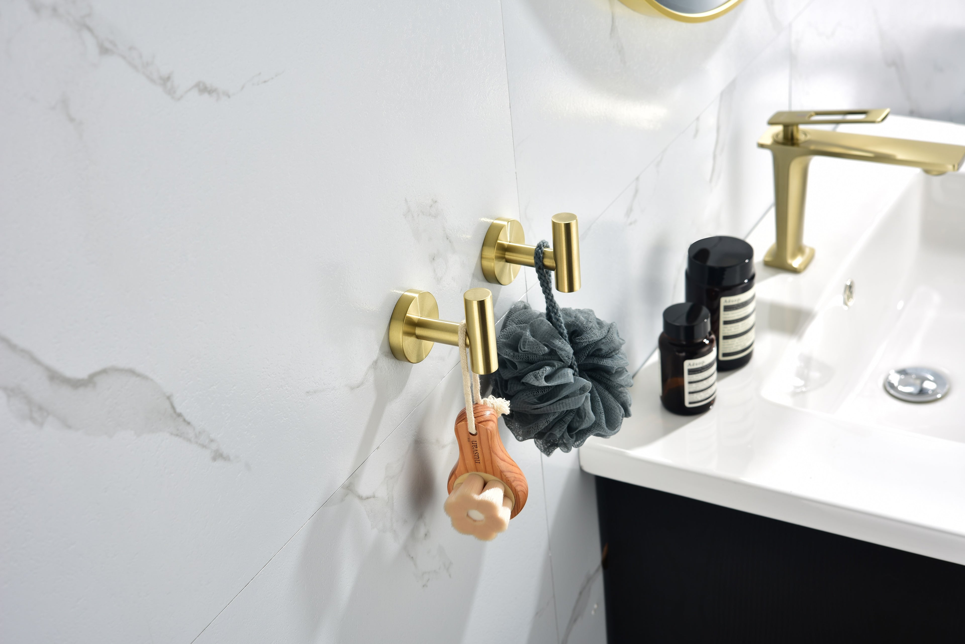 6-Pack Wall-Mounted Stainless Steel Bathroom Towel and Coat Hooks