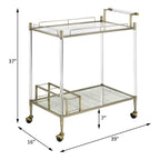 Cirro Antique Mirror & Wire Serving Cart