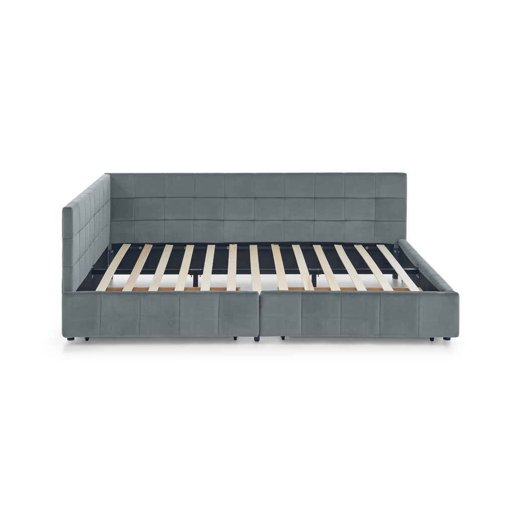 Queen Size Storage Upholstered Tufted Bed Frame