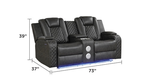 Benz LED & Power Recliner 2 PC Set in Faux Leather