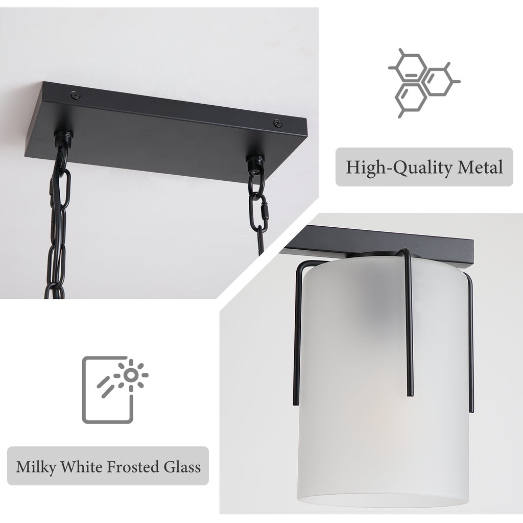 Minimalist 3-Light Linear Chandelier
