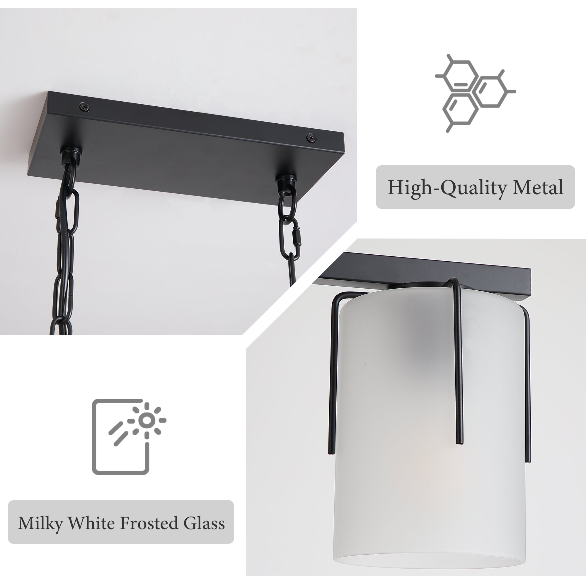 Minimalist 3-Light Linear Chandelier