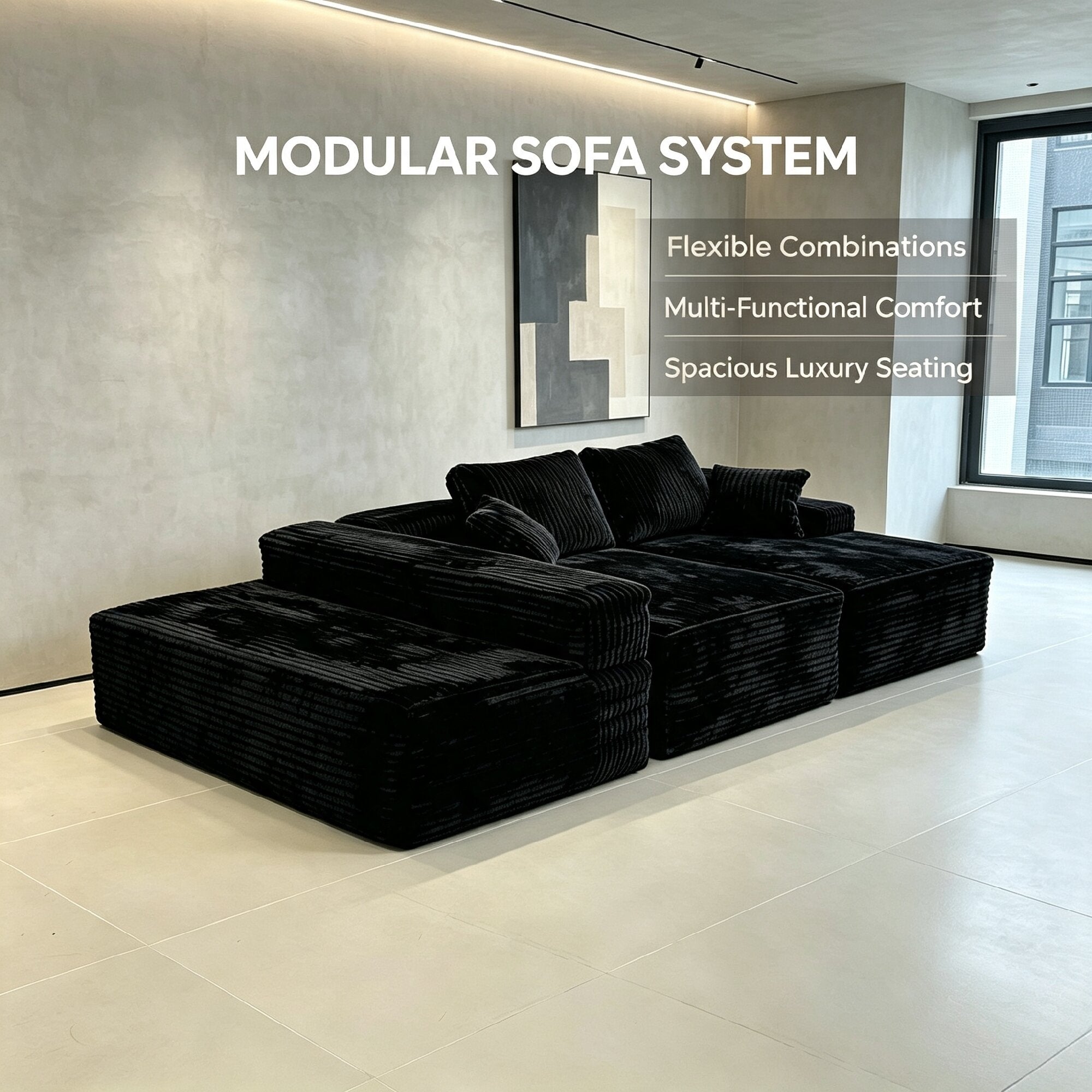 131-Inch Big Size Modular Sectional Sofa