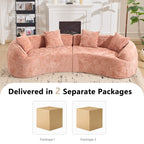 Pink Curved Compressed Sofa