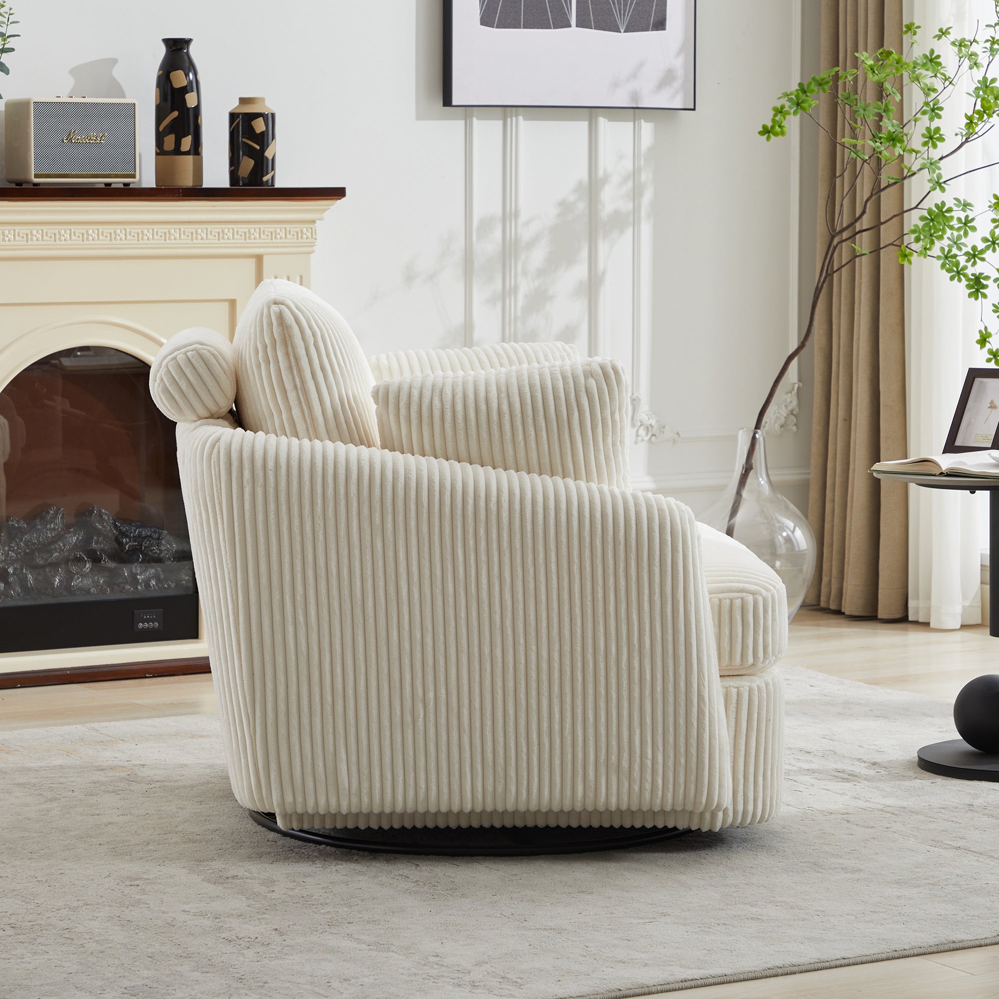 40.55''W Swivel Accent Chair with Pillows