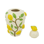 Elegant Ceramic Jar with Lemon Accents
