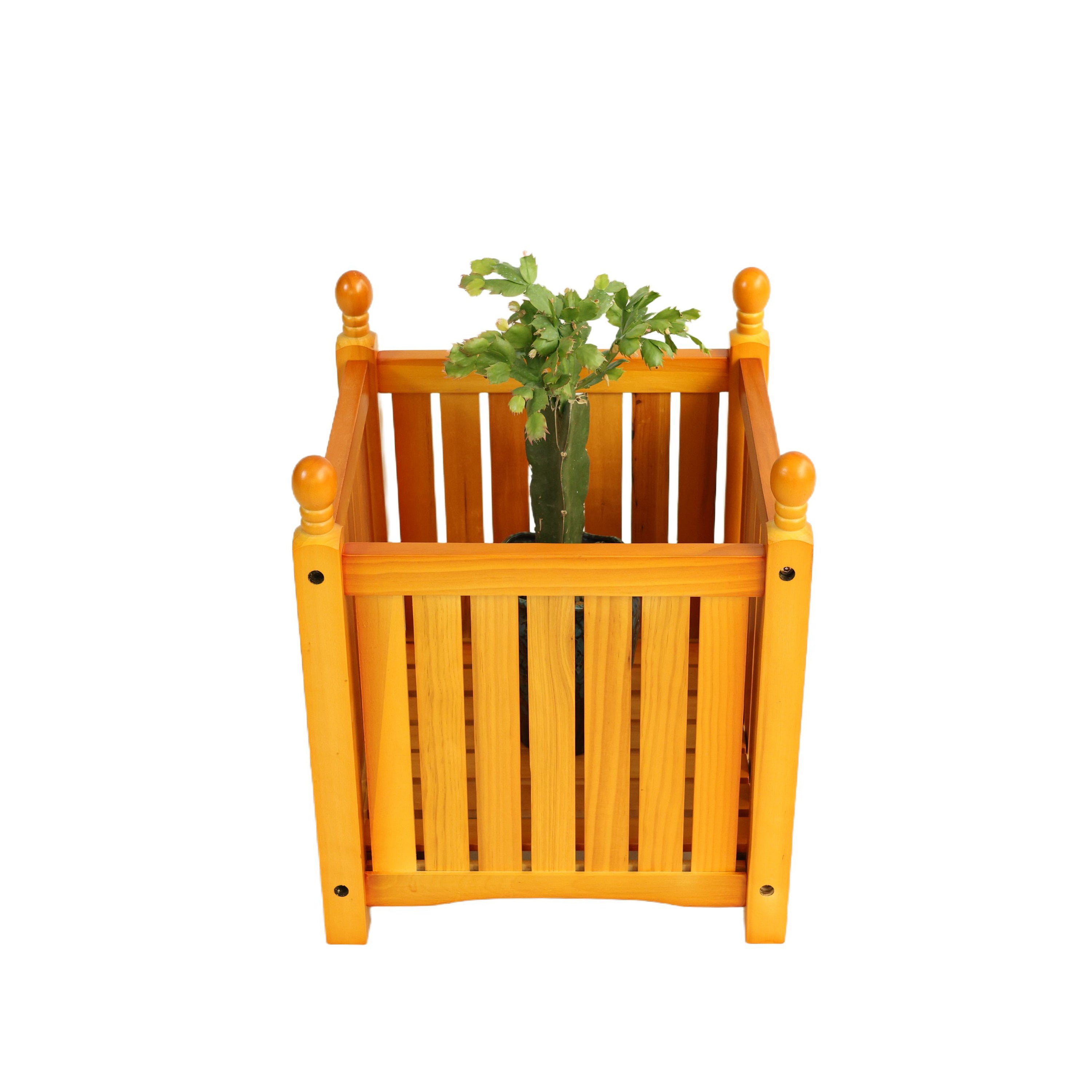 Wood Outdoor Square Wooden Flower and Herb Pot