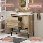 30" Modern Wood Fixture Bathroom Vanity
