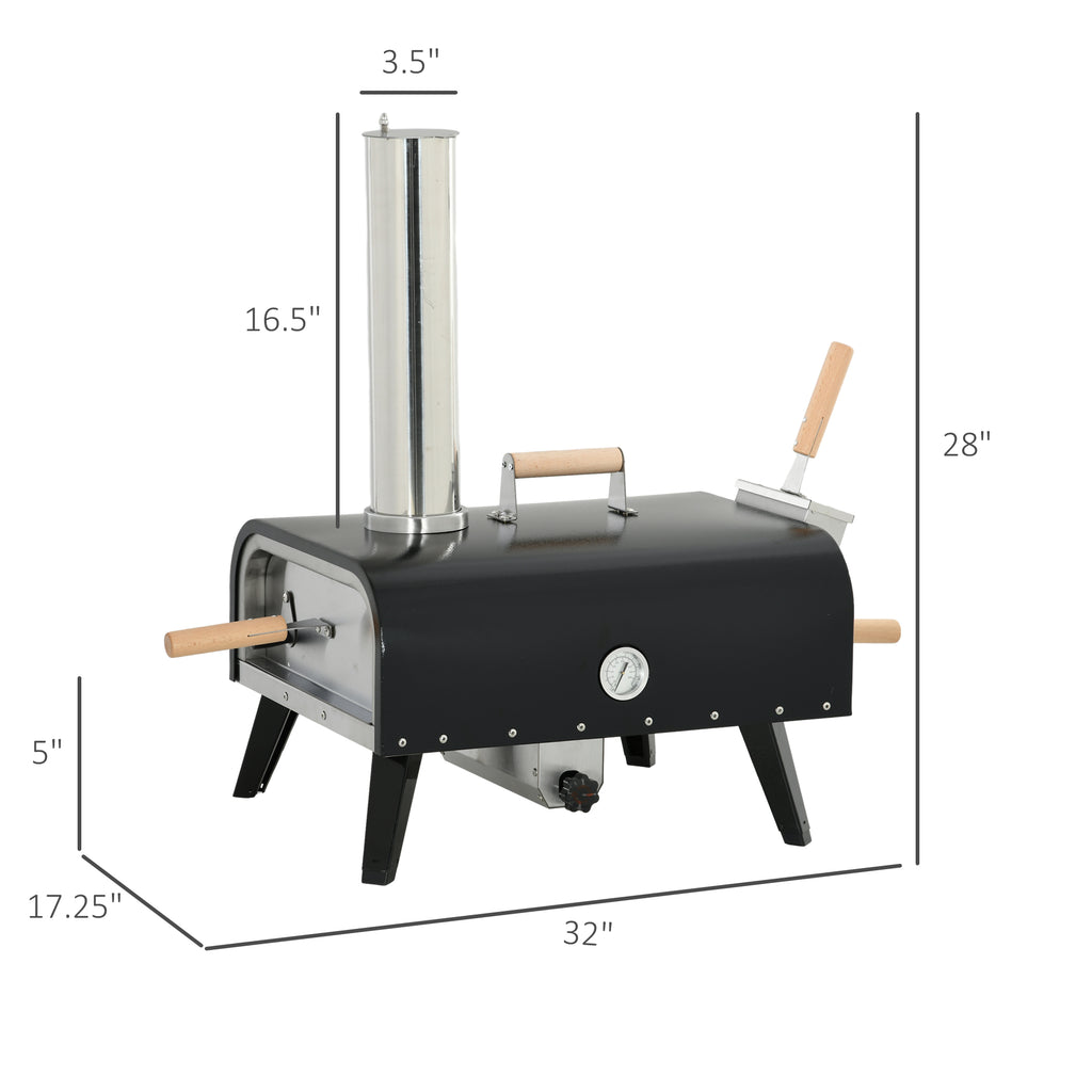 Outsunny Outdoor Pizza Oven with 12" Rotating Stone