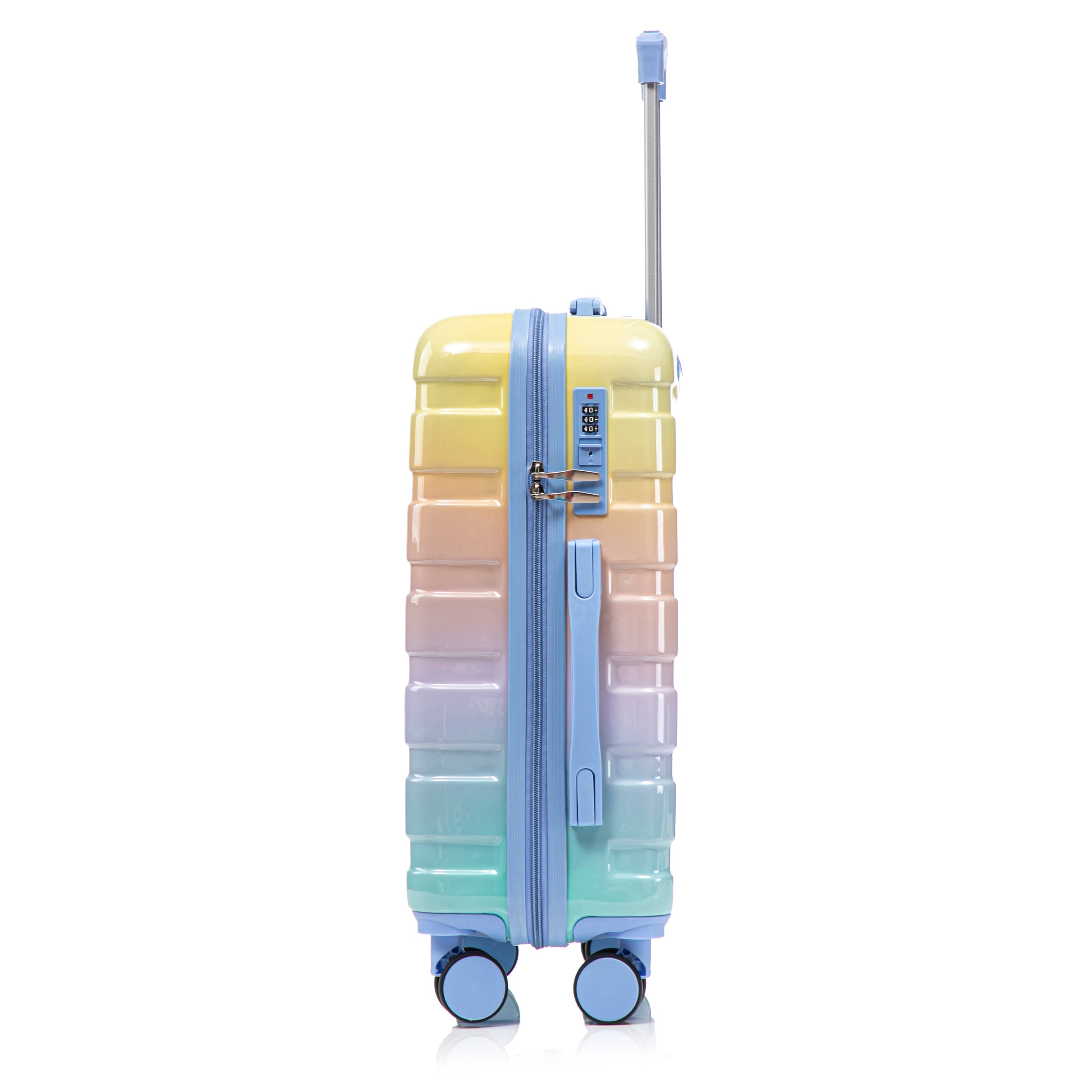 14'/20' 2-Piece PC Spinner Wheel Luggage Set in Gradient Blue Yellow