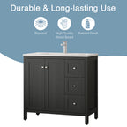35.5" Bathroom Vanity - Modern Bathroom Cabinet with Basin