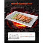 36x22 in Flat Top Griddle Stainless Steel Universal BBQ Grill Pan
