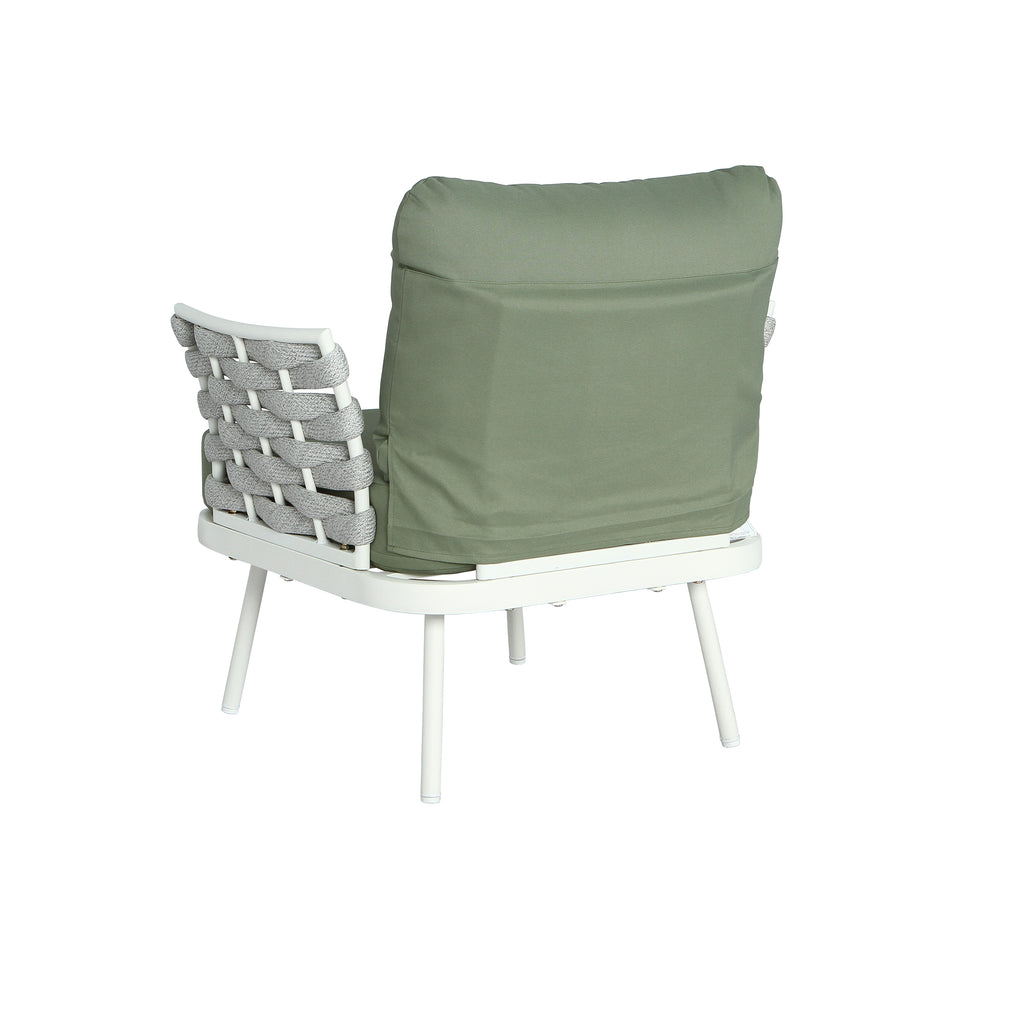 Mariano Steel 4-Pieces Conversation Set - Off White & Green