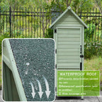 Outdoor Wooden Storage Shed, Tall Narrow Garden Tool Cabinet
