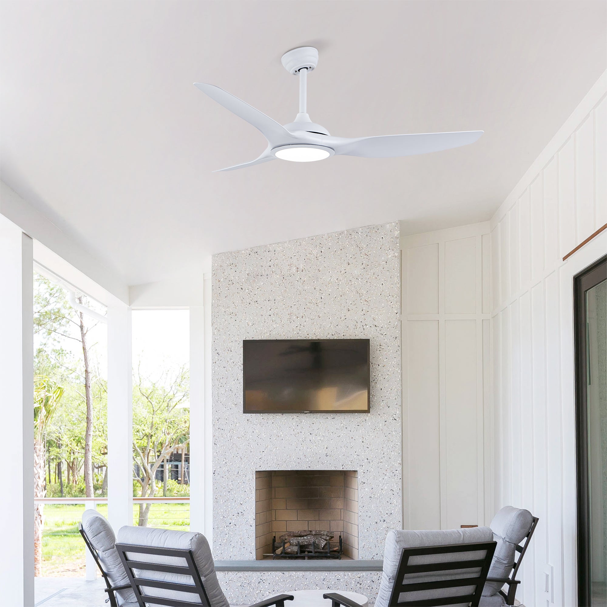 52 Inch ABS Blades Ceiling Fan With Light Kit