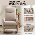 Teddy Upholstered Nursery Glider Rocking Chair with Footrest