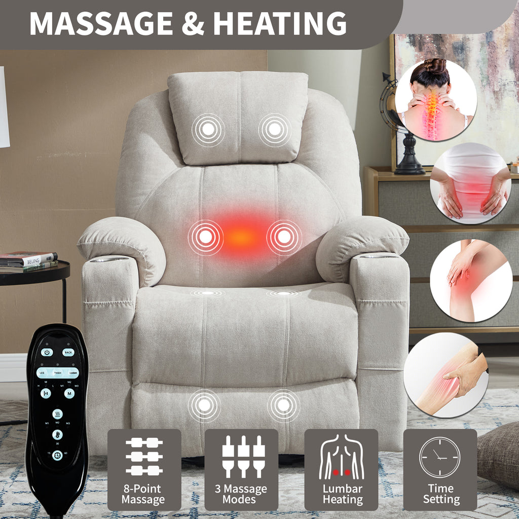 Up To 350 LBS Polyester Power Lift Recliner Chair