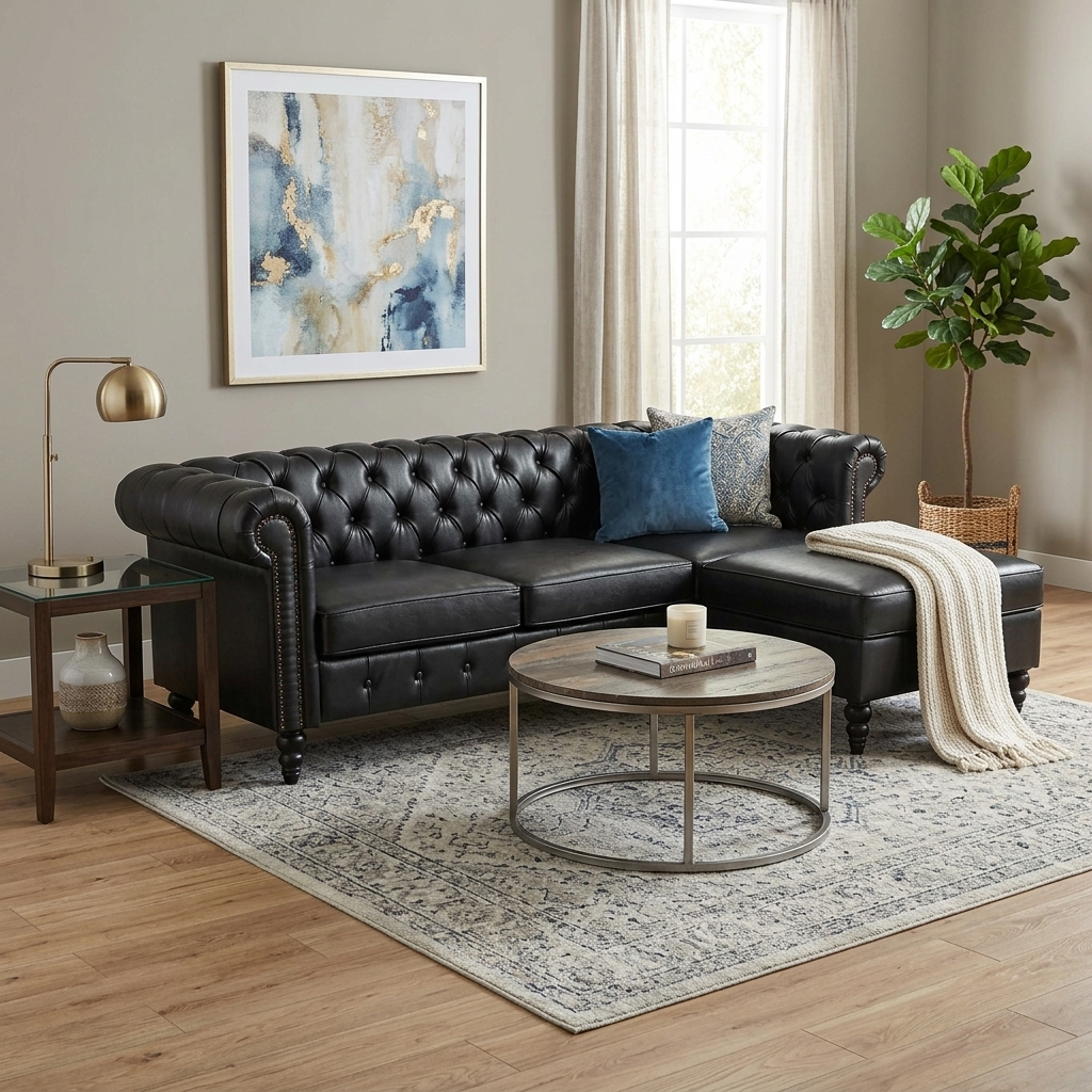 U-style 85" Modern 4-Seater L-Shaped Sectional Sofa