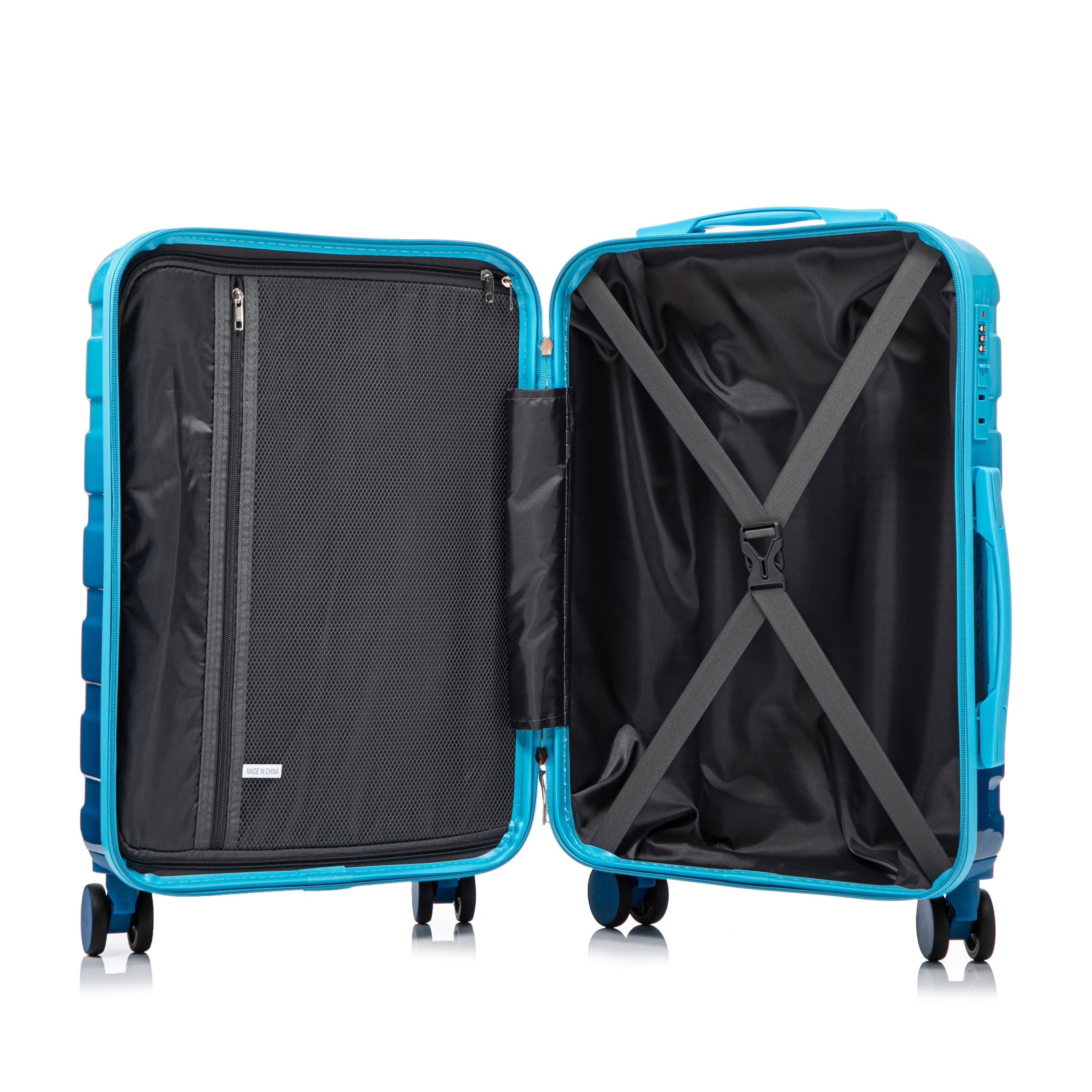 14'/20' 2-Piece PC Spinner Wheel Luggage Set with Gradient Color and Lock