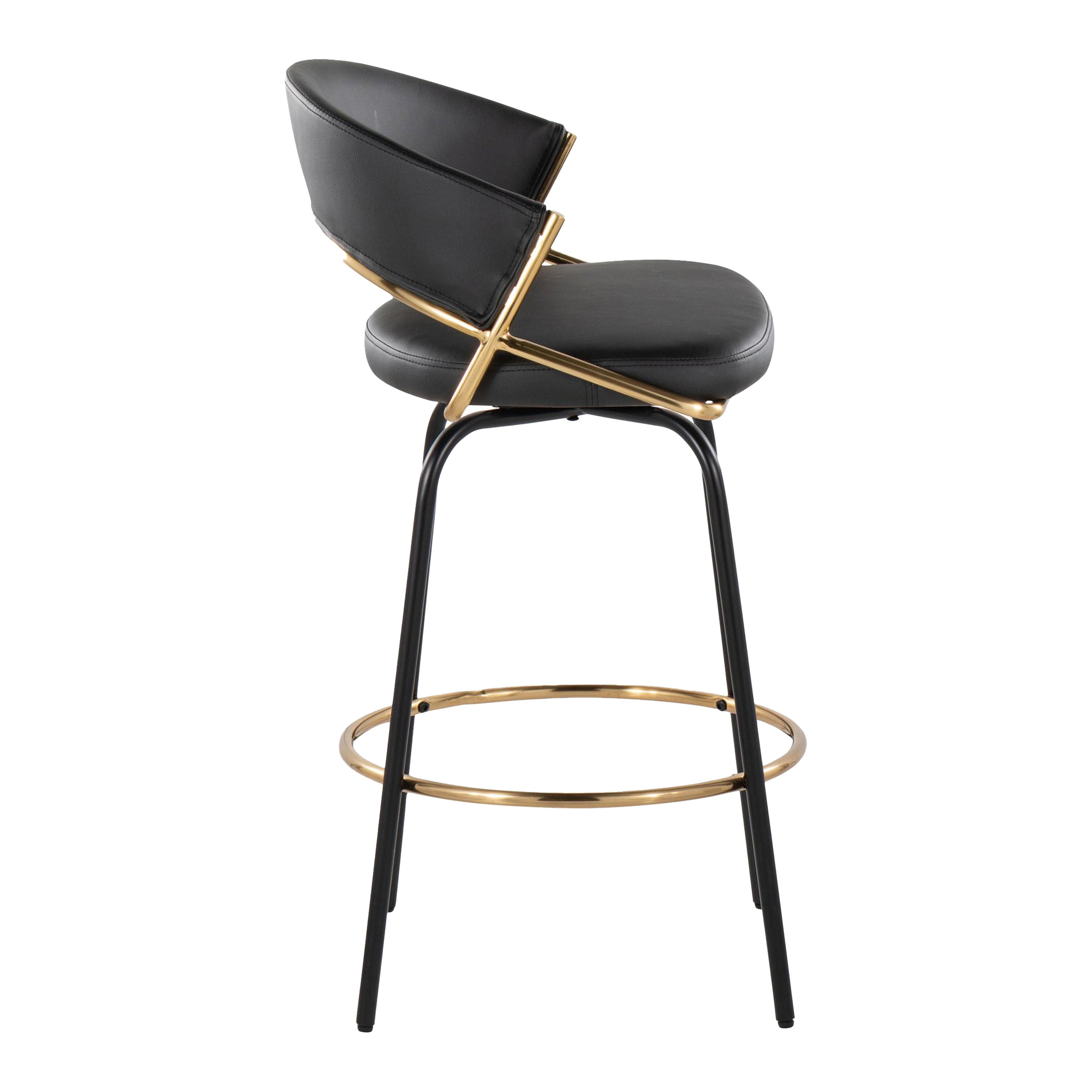 Jie 26" Fixed-Height Contemporary Counter Stool with Swivel