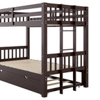 Twin Over Pull-out Bunk Bed with Trundle, Espresso