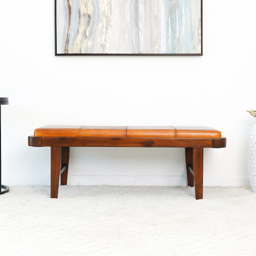 Maddox Mid-Century Modern Upholstered Bench