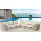 Outdoor Wicker 6-Person Sofa Set with Cushions