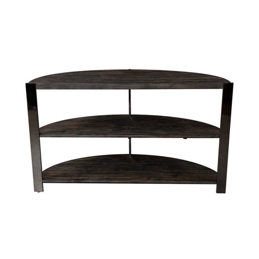 Kalne Console Table Half Moon Shape with 2 Open Shelves