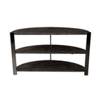 Kalne Console Table Half Moon Shape with 2 Open Shelves