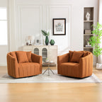 39"W Upholstered Oversized 360° Swivel Accent Barrel Chair and Half Cozy Sofa