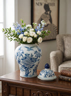 7.9x6.3x13" Porcelain Ginger Jar