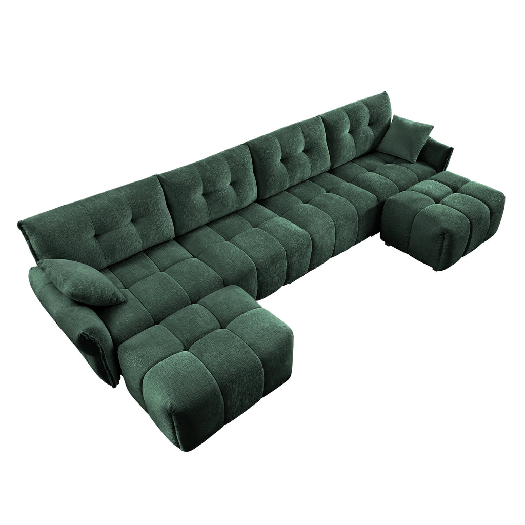 4-Seater Sofa Set with 2 Ottomans