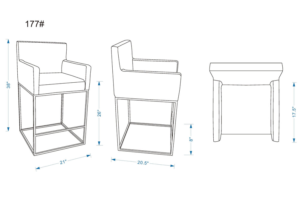 Ambassador Metal Upholstered Counter Stool