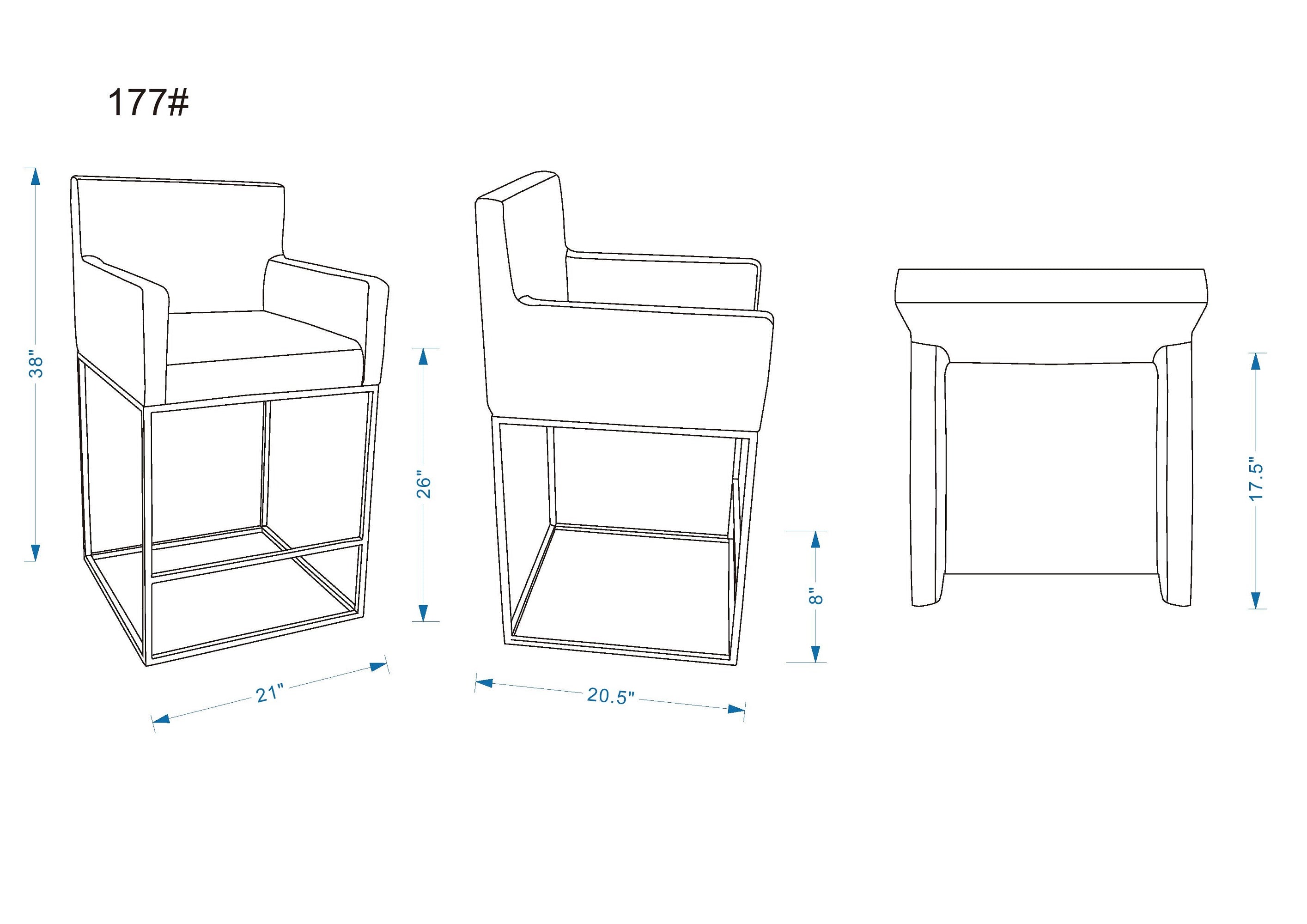 Ambassador Metal Upholstered Counter Stool