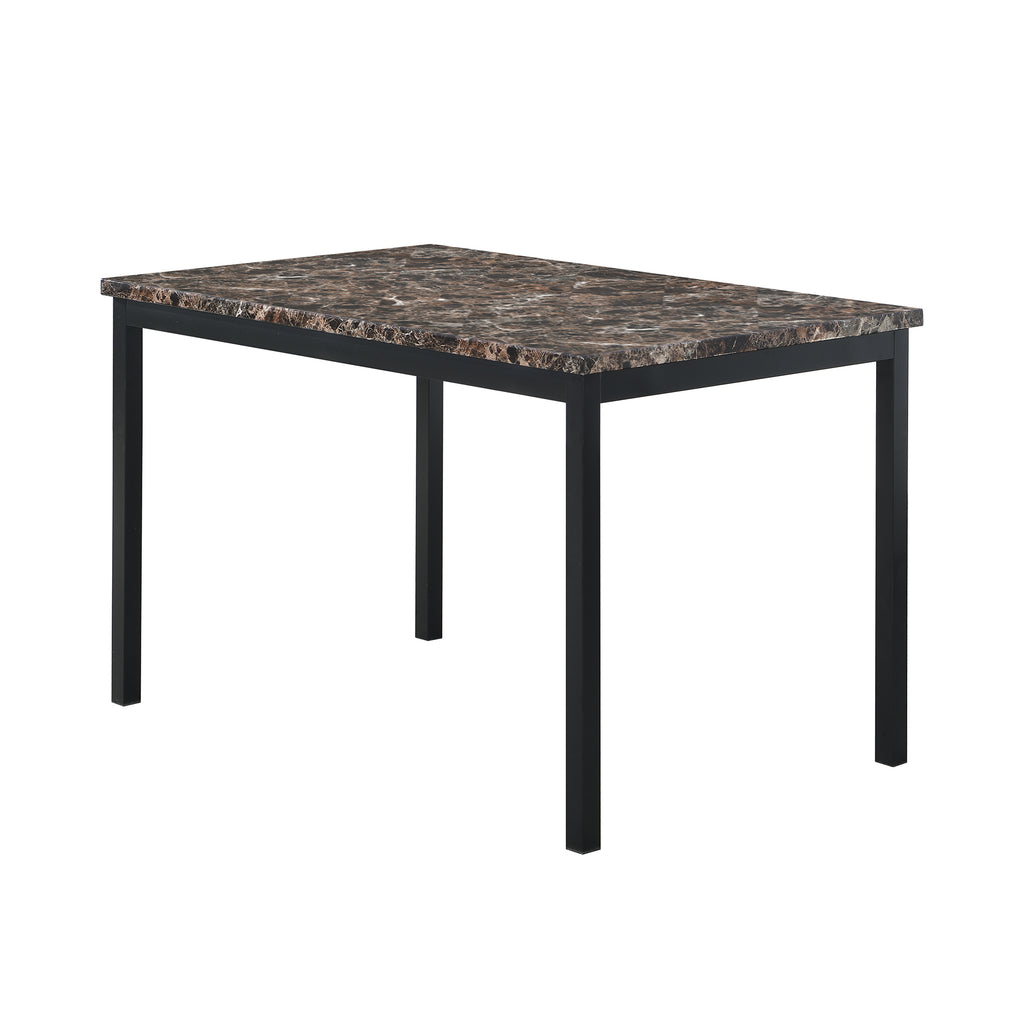 Furniture 5 Piece Metal Dinette Set with Faux Marble Top
