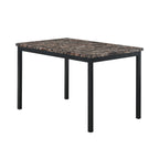 Furniture 5 Piece Metal Dinette Set with Faux Marble Top