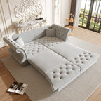 83.8" Oversized Chesterfield Pull Out Sofa Bed