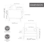 35.4" Wide Modern Farmhouse Performance Accent Chair