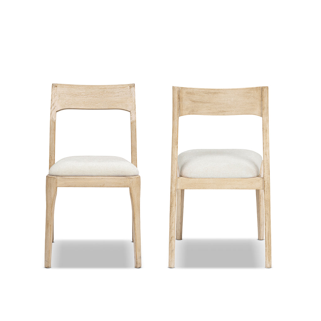 Bryson Upholstered Dining Chair Set of 2, Reclaimed Pine, Brown Chenille