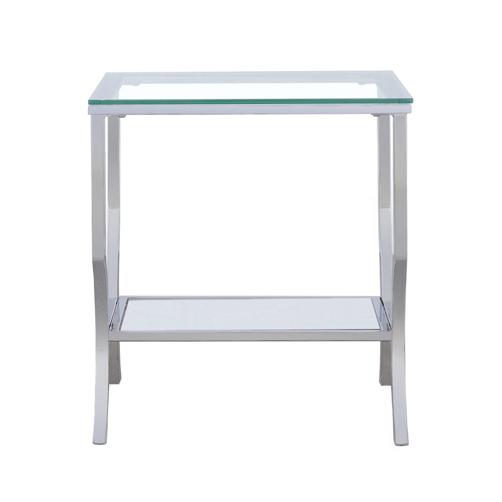 Contemporary Chrome End Table